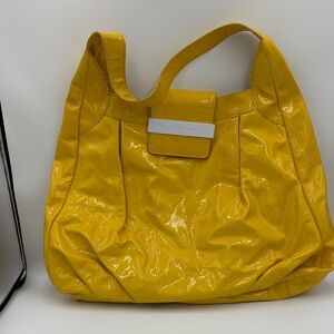 Charles David Glossy Yellow Shoulder Bag
